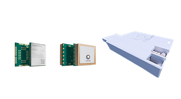Quectel BC95-G module next to Pillsure smart pill dispenser