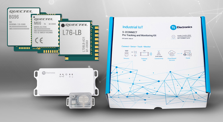 BG96, M66 and L76-LB modules next to TT Electronics' S2-CONNECT unit