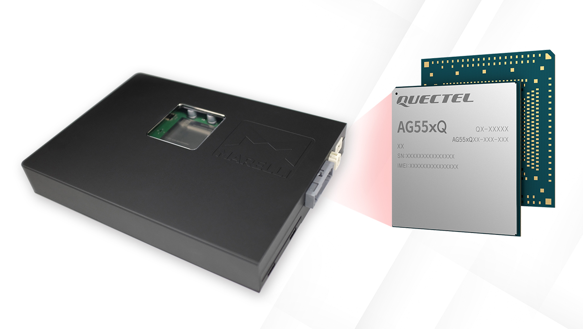 Marelli's network device next to Quectel's AG55xQ module