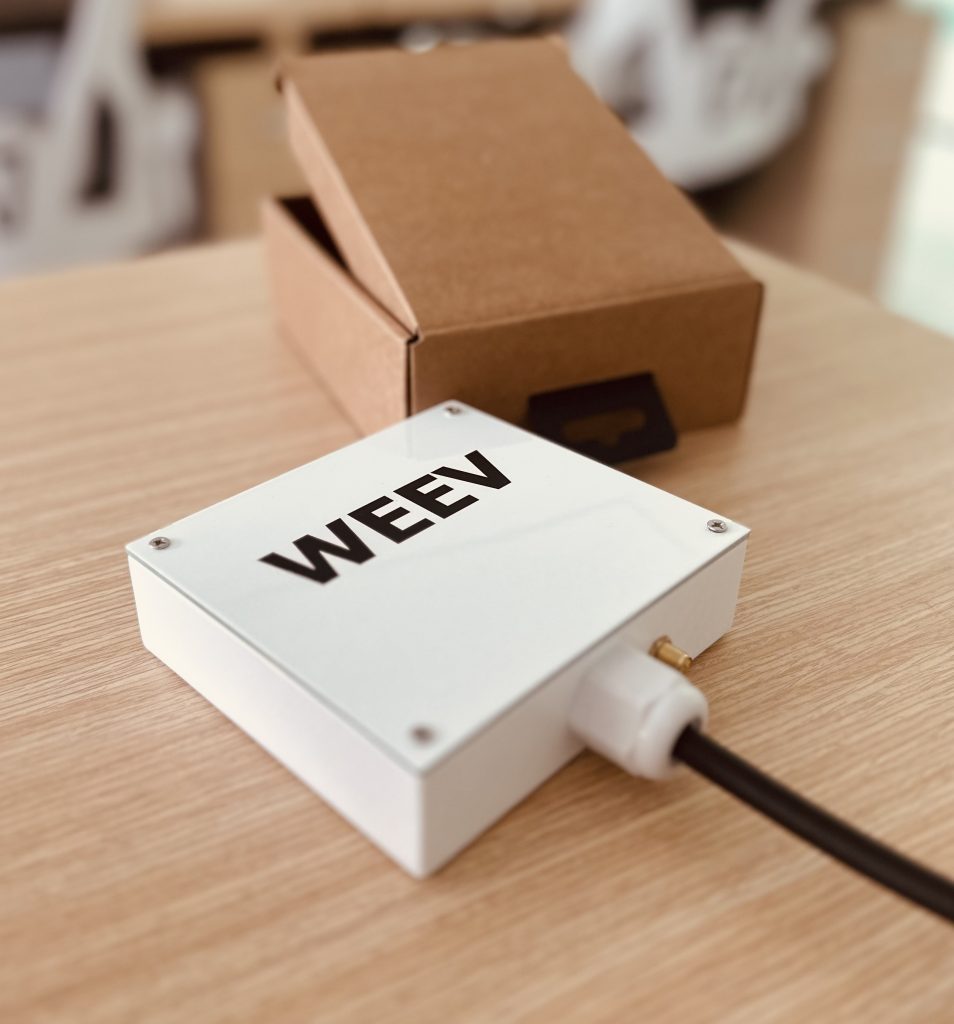 WE'EV solar monitoring device on sideboard